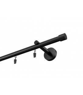Profilová hliníková garnýž stropní jednoduchá Elegant černá Pullo