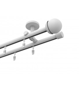 Profilová hliníková garnýž stropní dvojitá Elegant bílá Todi Max