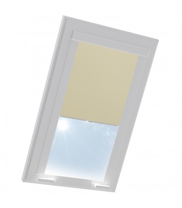 Roleta termoizolační na střešní okno VELUX v hliníkové kazetě Béžová
