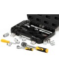 Sada nástrčných hlavic MASTERTOOL 1/4" - 1/2" CrV ráčna 72Т 72 ks 78-5072