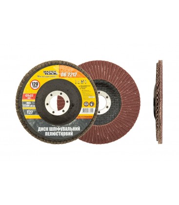 Kotouč brusný lamelový MASTERTOOL Т27 P120 125*22 mm 08-2212