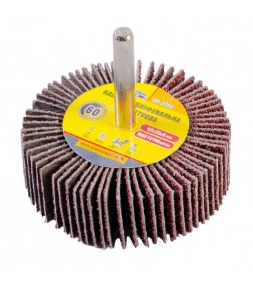 Válec lamelový brusný MASTERTOOL 60*20 mm P60 s hřídelí 6 mm 08-2266