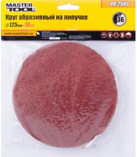 Výsek brusný suchý zip MASTERTOOL 125 mm P36 10 ks 08-2503