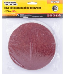 Výsek brusný suchý zip MASTERTOOL 125 mm P80 10 ks 08-2508