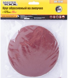 Výsek brusný suchý zip MASTERTOOL 125 mm P100 10 ks 08-2510