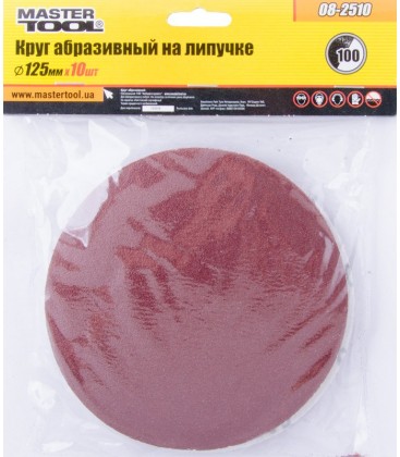 Výsek brusný suchý zip MASTERTOOL 125 mm P100 10 ks 08-2510