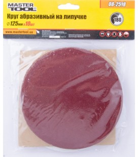 Výsek brusný suchý zip MASTERTOOL 125 mm P180 10 ks 08-2518