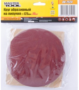 Výsek brusný suchý zip MASTERTOOL 125 mm P240, 10 kusů 08-2524