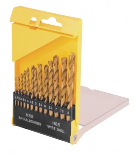 Sada vrtáků MASTERTOOL do kovu 13 ks HSS TiN 2 - 8mm plastic box TiN 11-0413