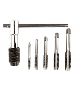Sada závitníků MASTERTOOL M4/M5/M6/M8/M10 s vratidlem Т-type, 6 ks 15-1406