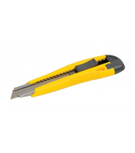 Nůž s odlamovací čepelí MASTERTOOL 18 mm, kovová vodítka, tlačítková svorka, 2 čepele 17-0106