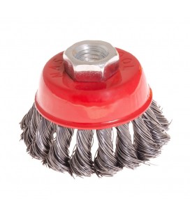 Kartáč kotoučový MASTERTOOL drátěný čelní - pletený drát Ø 65 mm М14 19-7006