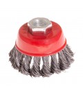 Kartáč kotoučový MASTERTOOL drátěný čelní - pletený drát Ø 65 mm М14 19-7006