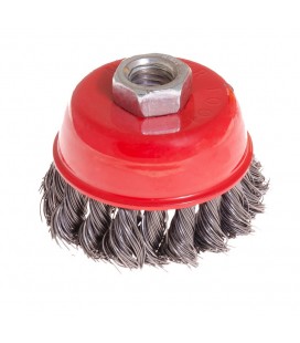 Kartáč kotoučový MASTERTOOL drátěný čelní - pletený drát Ø 75 mm М14 19-7007