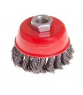 Kartáč kotoučový MASTERTOOL drátěný čelní - pletený drát Ø 75 mm М14 19-7007