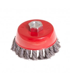 Kartáč kotoučový MASTERTOOL drátěný čelní - pletený drát Ø 85 mm М14 19-7008