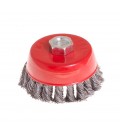 Kartáč kotoučový MASTERTOOL drátěný čelní - pletený drát Ø 85 mm М14 19-7008