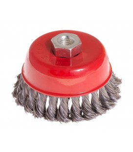 Kartáč kotoučový MASTERTOOL drátěný čelní - pletený drát Ø 100 mm М14 19-7010