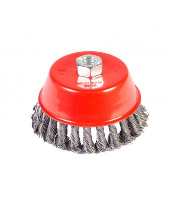 Kartáč kotoučový MASTERTOOL drátěný čelní - pletený drát Ø 125 mm М14 19-7012