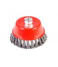 Kartáč kotoučový MASTERTOOL drátěný čelní - pletený drát Ø 125 mm М14 19-7012
