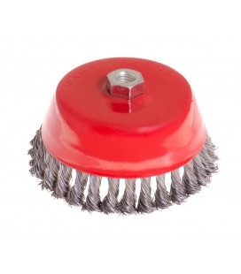 Kartáč kotoučový MASTERTOOL drátěný čelní - pletený drát Ø 150 mm М14 19-7015
