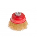 Kartáč kotoučový MASTERTOOL drátěný čelní - rýhovaný mosazný drát Ø 65 mm М14 19-7106