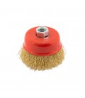 Kartáč kotoučový MASTERTOOL drátěný čelní - rýhovaný mosazný drát Ø 75 mm М14 19-7107