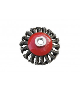 Kartáč kotoučový MASTERTOOL drátěný kruhový - pletený drát Ø 100 mm М14 19-8010