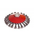 Kartáč kotoučový MASTERTOOL drátěný kruhový - pletený drát Ø 125 mm М14 19-8012