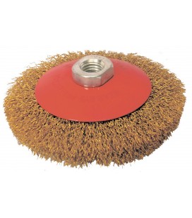 Kartáč kotoučový MASTERTOOL drátěný kruhový - rýhovaný mosazný drát Ø 115 mm М14 19-8111