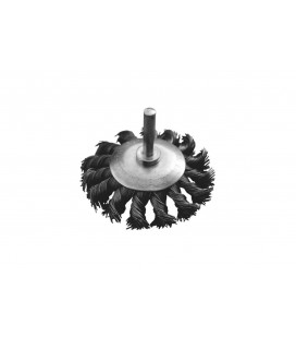 Kartáč kotoučový MASTERTOOL drátěný kruhový na vrtačku - pletený drát Ø 75 mm 19-9307
