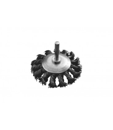 Kartáč kotoučový MASTERTOOL drátěný kruhový na vrtačku - pletený drát Ø 75 mm 19-9307