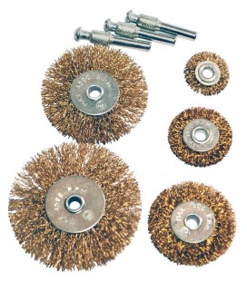 Sada drátěných mosazných kartáčů bočních na vrtačku 1/4" MASTERTOOL Ø20/40/50/63/75 mm 5 ks 19-9500