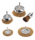 Sada drátěných mosazných kartáčů na vrtačku 1/4" MASTERTOOL Ø25/50/75// 50/75 mm, 5ks 19-9501