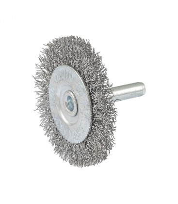 Kartáč kotoučový MASTERTOOL drátěný boční na vrtačku - pletený drát Ø 50 mm 19-9805