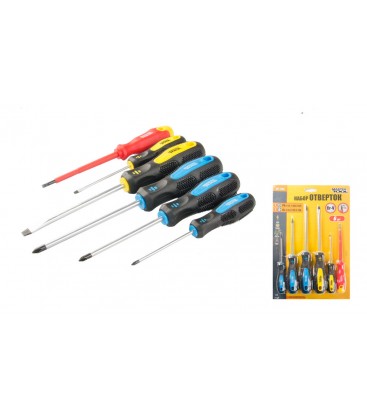 Šroubováky sada MASTERTOOL 6 ks PH0*75/PH1*100/PH2*125/SL3*75/SL6*125/SL4*100 - 1000V 40-1146