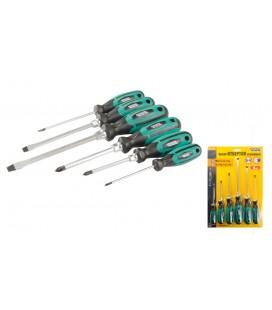 Šroubováky sada MASTERTOOL HEXAGON 6 ks PH0*75/PH1*80/PH2*100/SL 4*100/SL6*125/SL8*150 40-1152