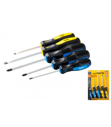 Šroubováky sada MASTERTOOL 5 ks PH0*75/PH1*75/PH2*100/SL5*75/SL6*100 40-1505