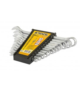 Sada klíčů MASTERTOOL SATIN FINISH očko/otevřeno 12 ks (6-14, 17, 19, 22 mm) 31 CRV 3 DIN3113 71-2112