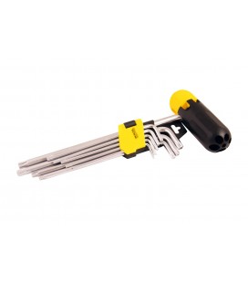 Klíče šestihranné MASTERTOOL TORX Т10/Т50 90/227 mm s rukojetí CRV sada 9 ks 75-0962