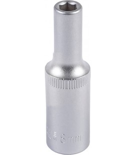 Hlavice nástrčná prodloužená 6-hranná MASTERTOOL 1/2" 8 mm L 78 mm CRV 78-0508