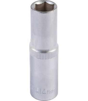 Hlavice nástrčná prodloužená 6-hranná MASTERTOOL 1/2" 14 mm L 78 mm CRV 78-0514