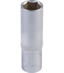 Hlavice nástrčná prodloužená 6-hranná MASTERTOOL 1/2" 17 mm L 78 mm CRV 78-0517