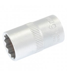 Hlavice nástrčná 12hranná MASTERTOOL 1/2" 16mm L 40mm CRV 78-0616