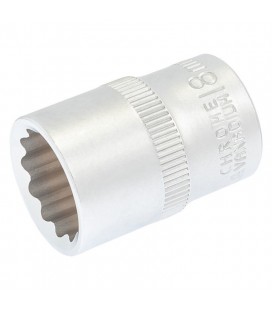 Hlavice nástrčná 12hranná MASTERTOOL 1/2" 18mm L 40mm CRV 78-0618