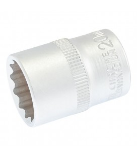 Hlavice nástrčná 12hranná MASTERTOOL 1/2" 20 mm L 40 mm CRV 78-0620