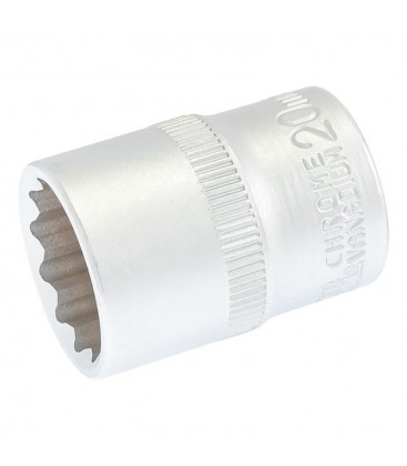 Hlavice nástrčná 12hranná MASTERTOOL 1/2" 20 mm L 40 mm CRV 78-0620