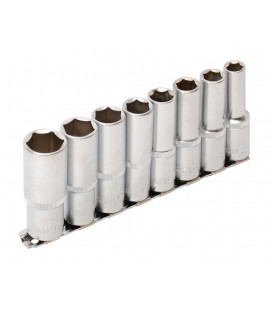 Sada hlavic nástrčných prodloužených MASTERTOOL 1/2" 10-22 mm L 78 mm CRV, 8 ks 78-1208