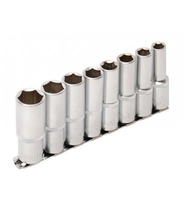 Sada hlavic nástrčných prodloužených MASTERTOOL 1/2" 10-22 mm L 78 mm CRV, 8 ks 78-1208