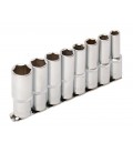 Sada hlavic nástrčných prodloužených MASTERTOOL 1/2" 10-22 mm L 78 mm CRV, 8 ks 78-1208